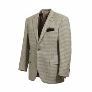 Ralph Lauren Purple Label Silk Linen Plaid Suit Jacket Blazer 49R Italy Luxury